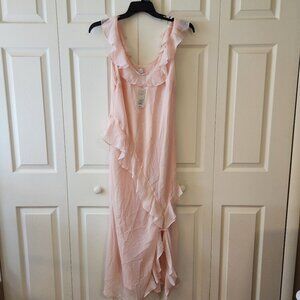 A New Day Light Pink Ruffled Sleeveless Midi Dress Size L NWT
